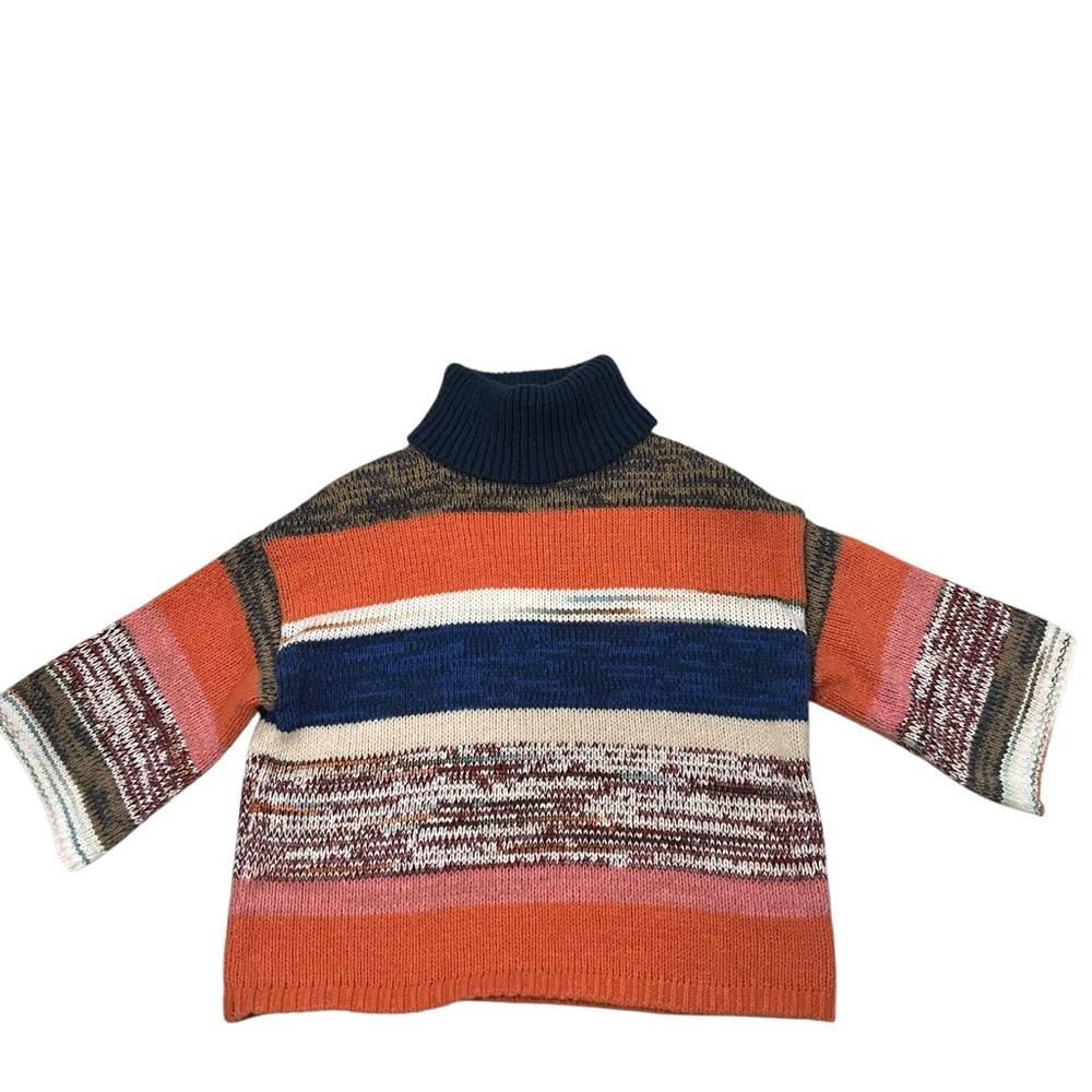 NWT, Knox Rose Cozy Colorful Striped Knit Turtleneck Sweater, Sz XS - Picture 11 of 16